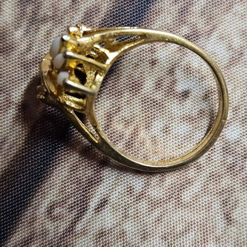 Vintage Mid-Century Uncas Manufacturing Cocktail Ring SZ 8.5